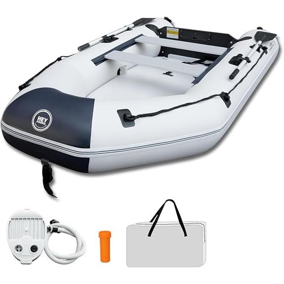 10ft Inflatable Dinghy Boat with Oars and Motor Mount