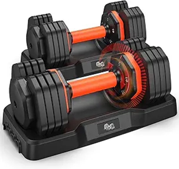 Adjustable Dumbbell Set 110lbs with Storage Box