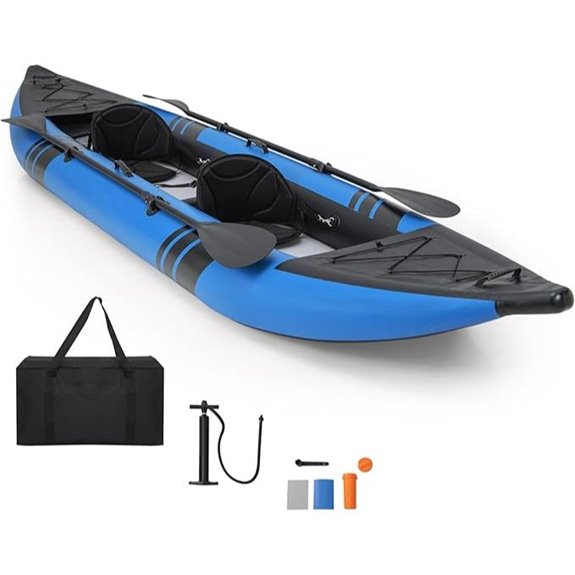 GYMAX 12.5Ft Inflatable Tandem Kayak with Accessories