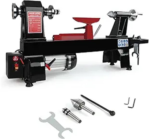 Wood Lathe Machine 12x20 550W with Steel Centers