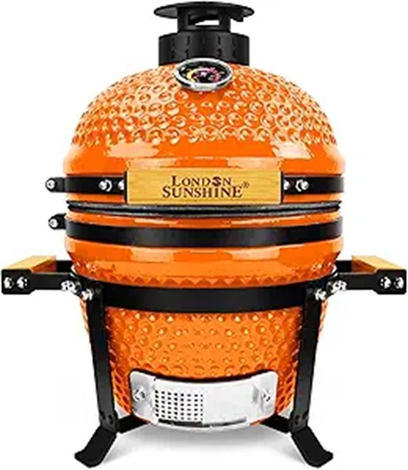 Upgraded 13-inch Ceramic Kamado Grill with Vent Cap