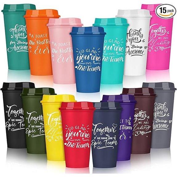 15 piece employee tumbler set