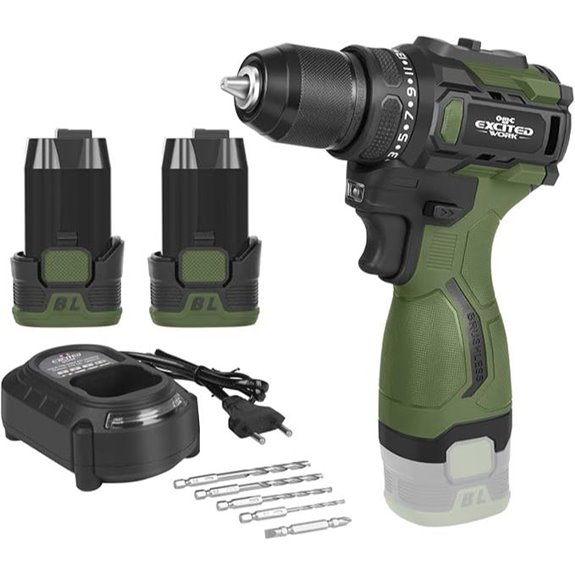17V Cordless Power Drill Kit with Batteries and LED Light