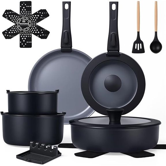 Ammeloo 18-Piece Non-Stick Cookware Set with Handles
