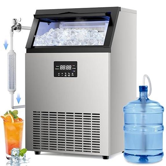Commercial Ice Maker Machine 200Lbs/24H with Storage
