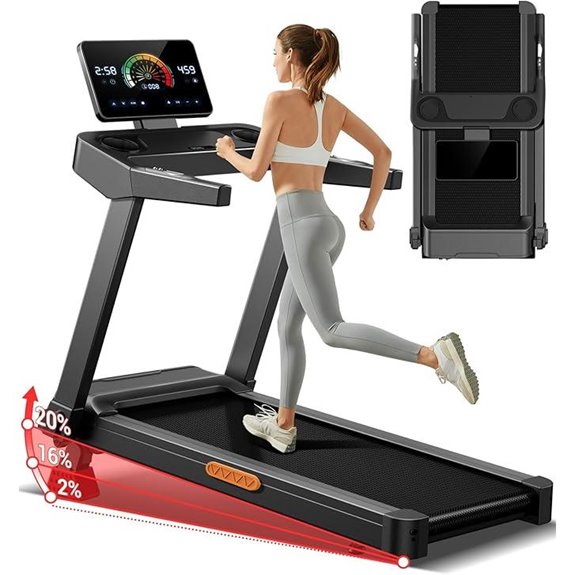 UMAY 20% Incline Treadmill with Large Running Area