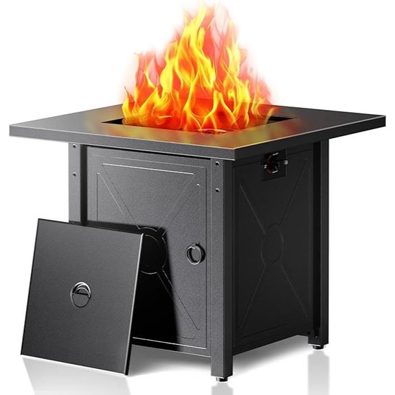 28-Inch Propane Fire Pit Table with Lava Rock