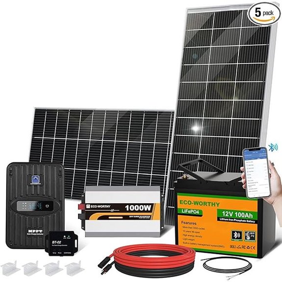ECO-WORTHY 390W Solar Panel Kit with Battery & Inverter