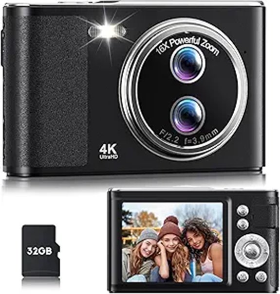 48MP Compact Digital Camera with 16x Zoom