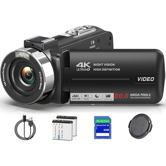 4K Ultra Camcorder with Night Vision and 32GB Card