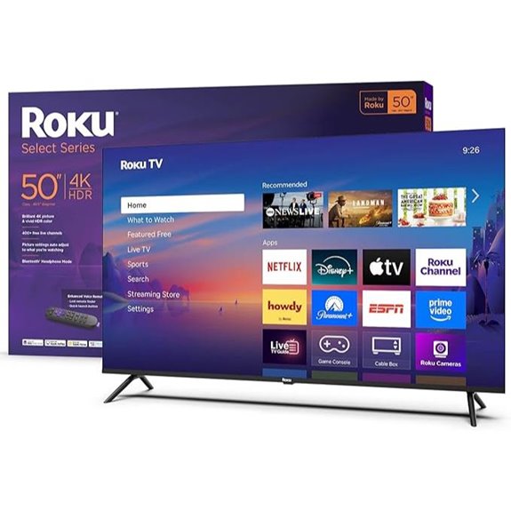 Roku TV 50-Inch 4K HDR Flat Screen with Remote