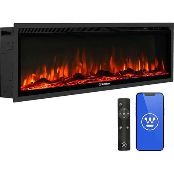 Westinghouse 50-Inch Electric Fireplace Heater with Remote