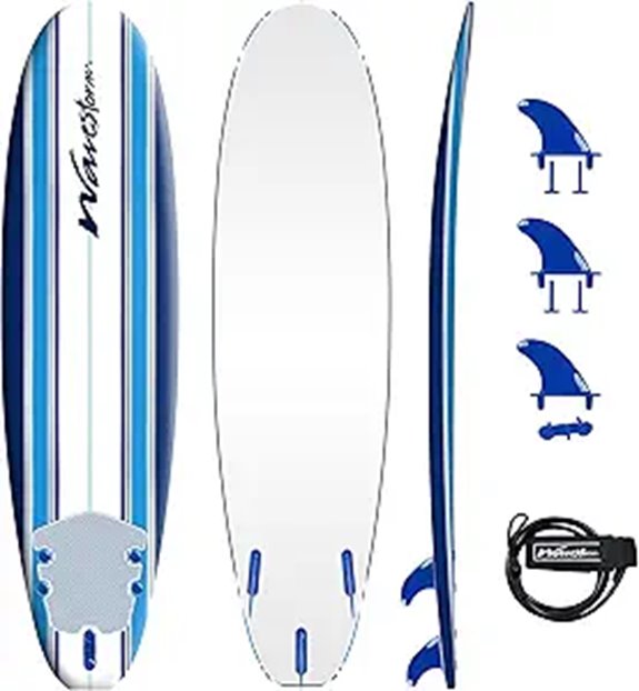 Wavestorm 7ft Foam Surfboard Complete Set