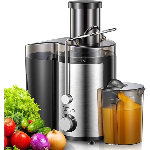 Qcen 800W Centrifugal Juicer with Wide Mouth