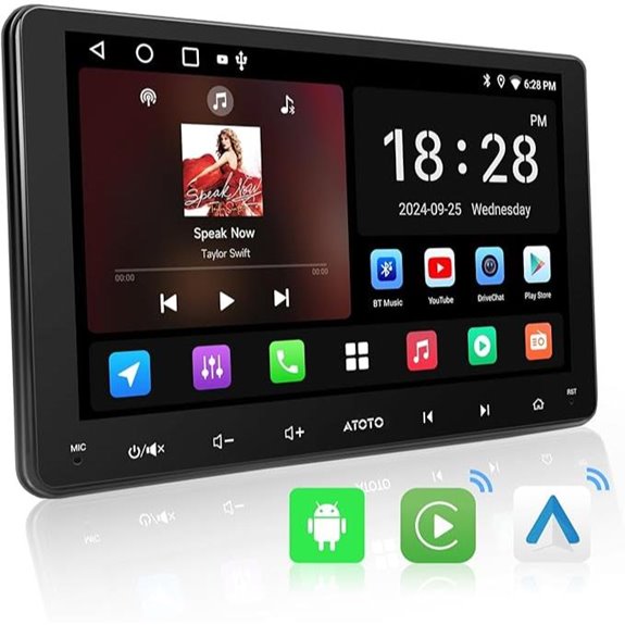 9-Inch Double Din Car Stereo with Wireless CarPlay