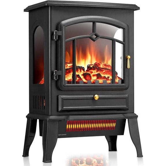 ZAFRO Electric Fireplace Heater with Adjustable Flame