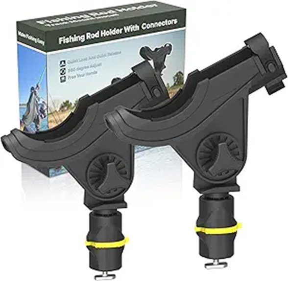 Track Mount Fishing Rod Holder with 360° Adjustment