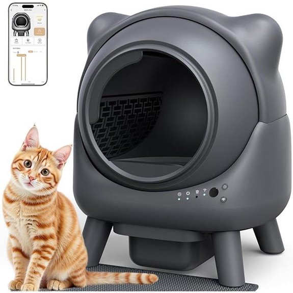 Self-Cleaning Litter Box with Odor Control and Monitor