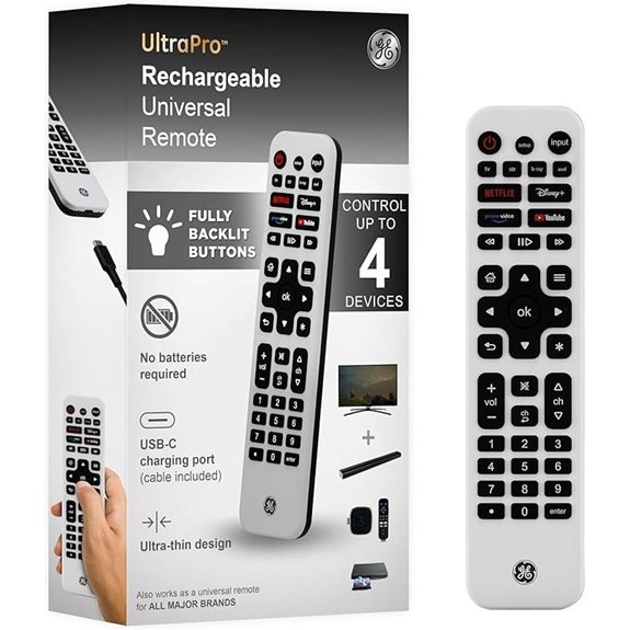 GE Universal Backlit Rechargeable TV Remote