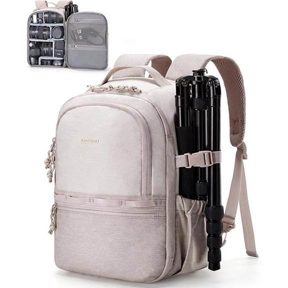 BAGSMART Camera Backpack for DSLR & iPad (Beige)