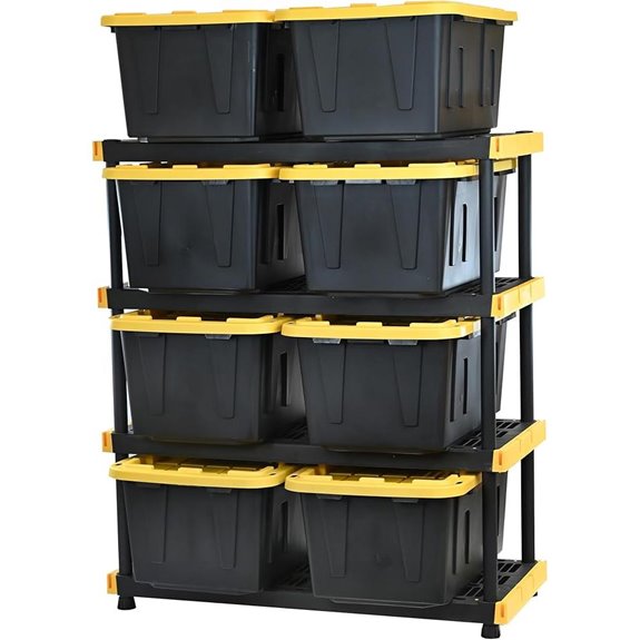 CX Black & Yellow Shelving Unit & Storage Containers