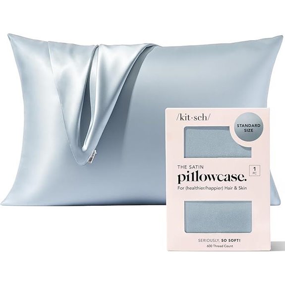 Kitsch Satin Pillowcase with Zipper Queen Haze Blue