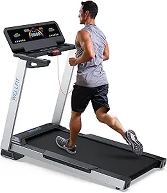 WELLFIT Home Treadmill with Incline Bluetooth & LED