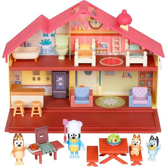 Bluey Toy House Playset with Family and BBQ Accessories