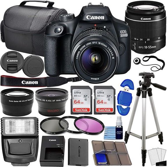 Canon EOS 2000D DSLR Camera Kit with Lenses & Accessories