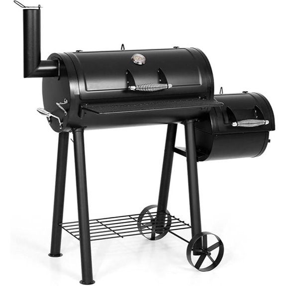 MFSTUDIO Charcoal Offset Outdoor Smoker Grill (512 sq in)