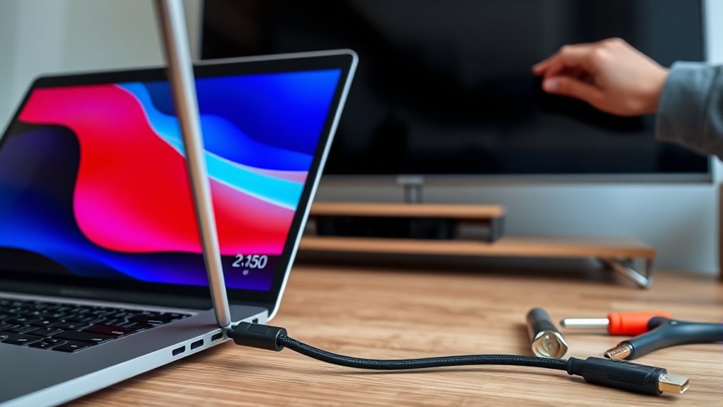 check cable and display settings