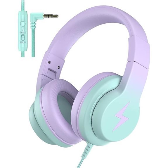 Kids Wired Headphones with Microphone and Volume Limit