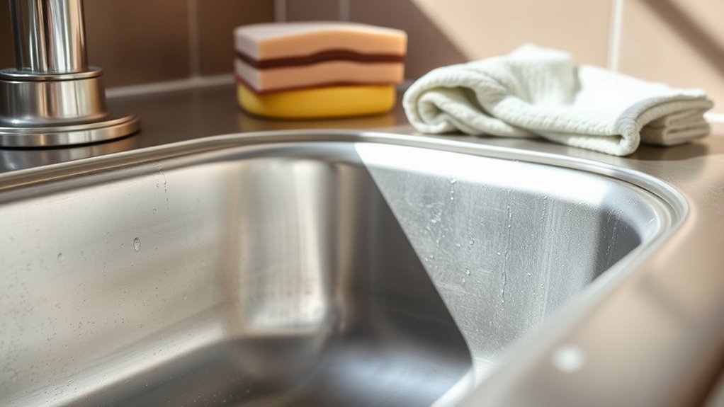 clean sink regularly and promptly