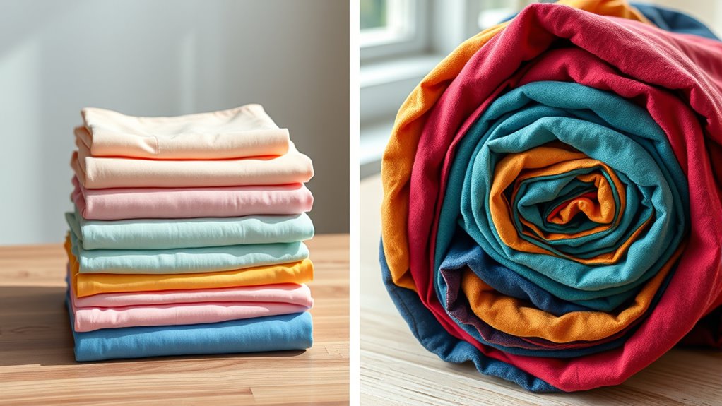 clothes rolling versus folding