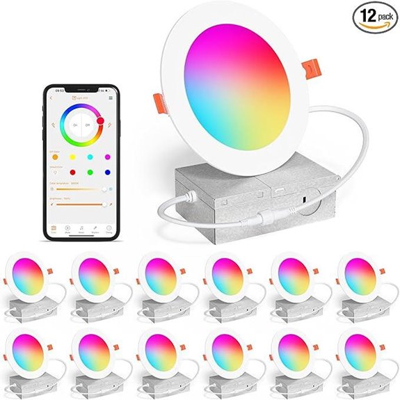 Color Changing 4-Inch LED Recessed Lights (12 Pack)