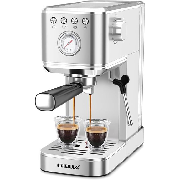CHULUX Slim Espresso Machine with Milk Frother