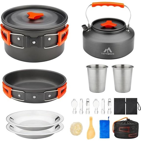 17pcs Camping Cookware Set with Utensils