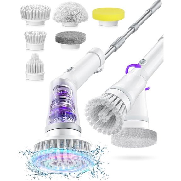 NBONEBS Cordless Electric Spin Scrubber with 6 Heads