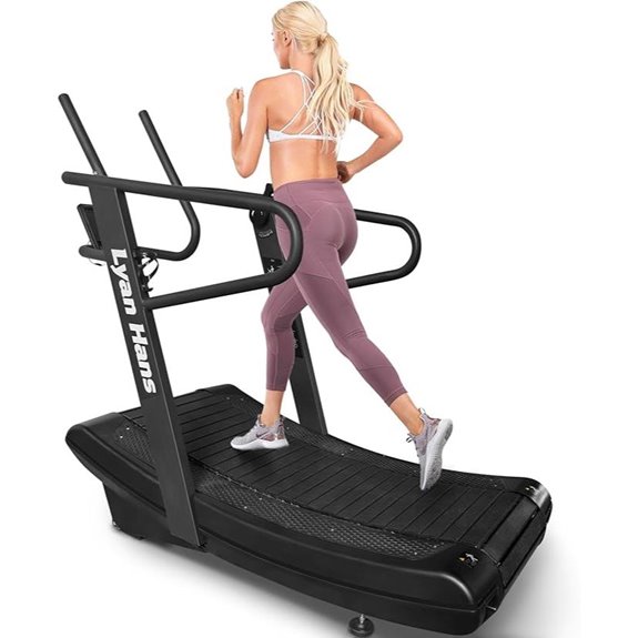 Curved Manual Treadmill with Resistance Levels and LCD