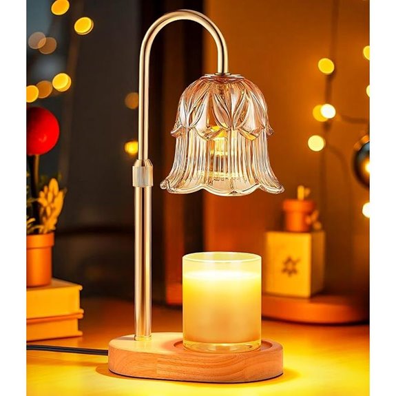 Adjustable Candle Warmer Lamp with Dimmable Vintage Base