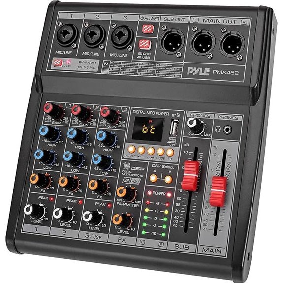 Pyle 3-Channel DJ Mixer with Effects and USB