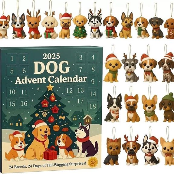 Christmas Dog Advent Calendar with Ornaments
