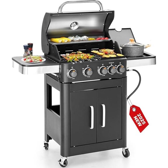 2-in-1 Propane Gas Grill with Side Burner