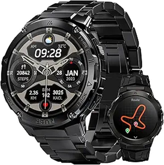 Rugged Men’s Smartwatch with GPS Call AMOLED Display
