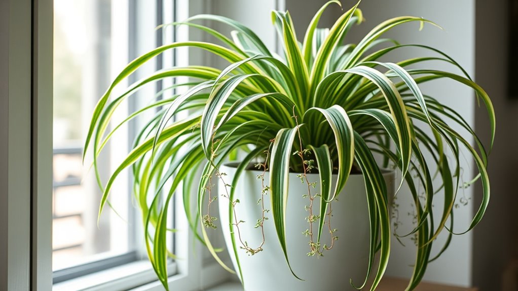 easy care striped hanging plant