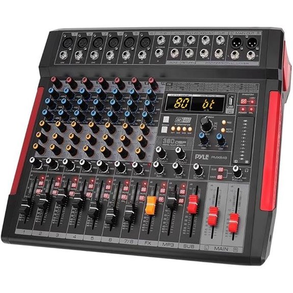 Pyle 8-Channel DJ Audio Mixer with Effects