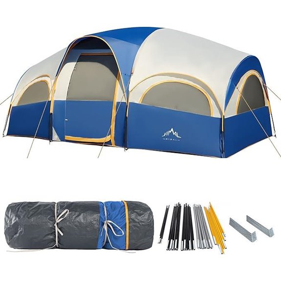 8-Person Waterproof Family Camping Tent with Rainfly