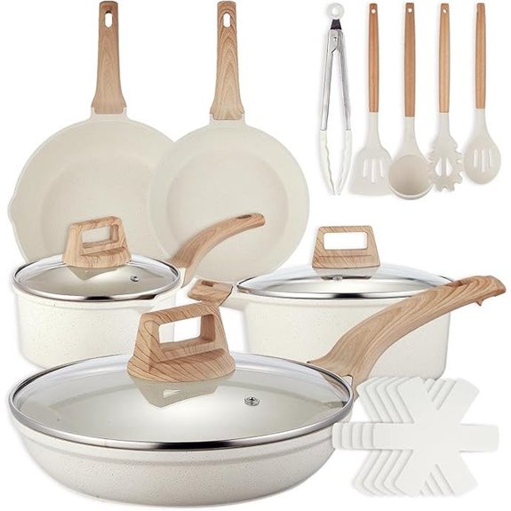 18-Piece Nonstick Ceramic Cookware Set for Kitchen
