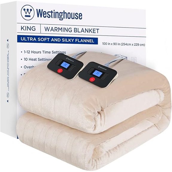 Westinghouse King Electric Heated Blanket Soft Flannel