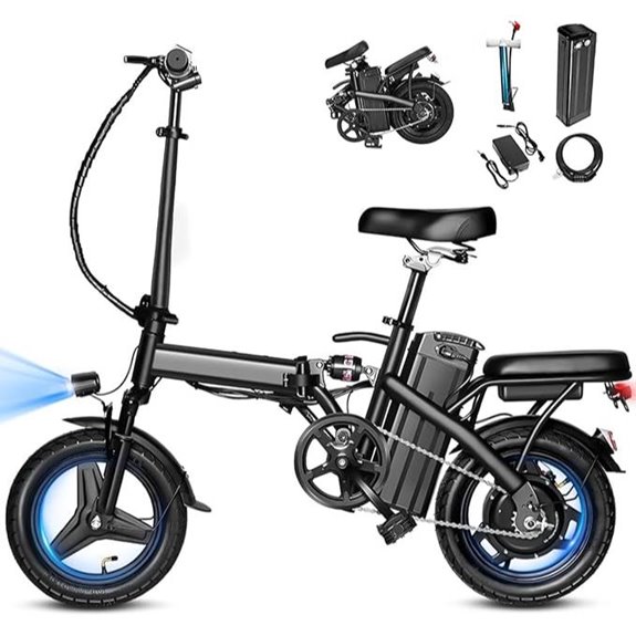 APYEAR Electric Folding Bike with Removable Battery